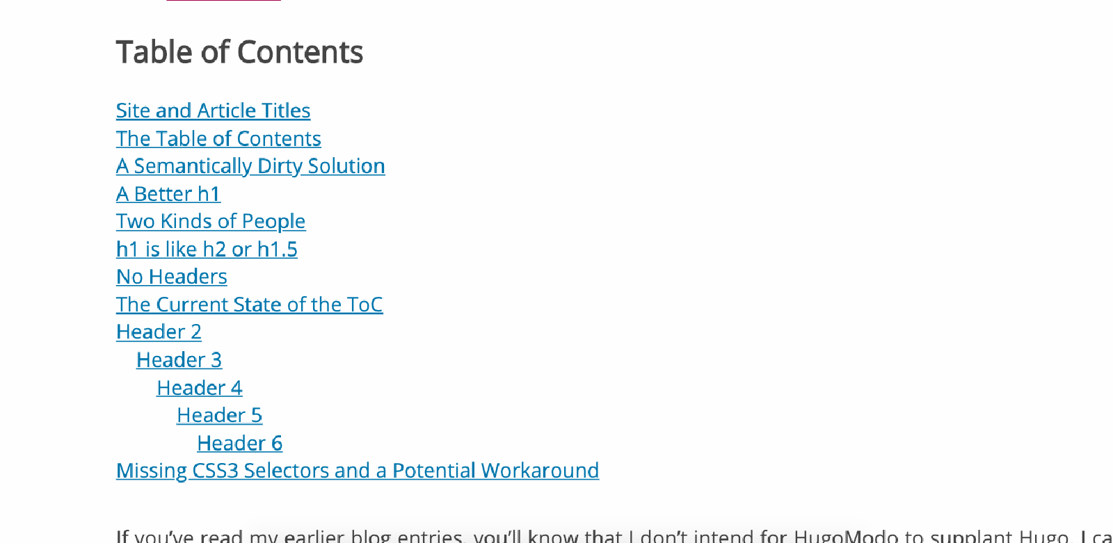 Table of Contents Final with indentation and without bullets or numbers